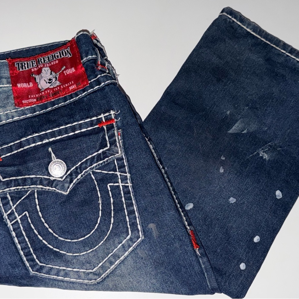 True Religion Relaxed Fit Jeans in Dark Blue